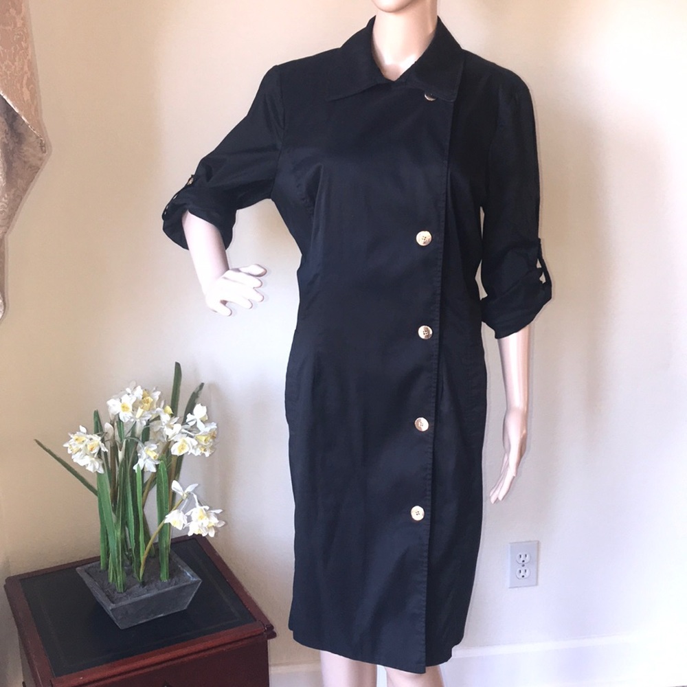 Ann Taylor Cuffed Sleeve Shirt Dress
